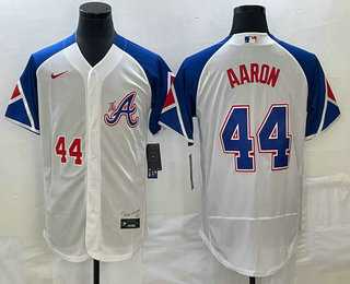 Men's Atlanta Braves #44 Hank Aaron Number White 2023 City Connect Flex Base Stitched Jersey,We sell and wholesale Men's Atlanta Braves #44 Hank Aaron Number White 2023 City Connect Flex Base Stitched Jersey on line form chian!