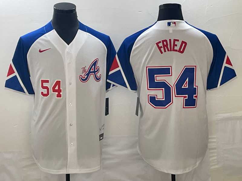 Men's Atlanta Braves #54 Max Fried Number White 2023 City Connect Cool Base Jerseys,We sell and wholesale Men's Atlanta Braves #54 Max Fried Number White 2023 City Connect Cool Base Jerseys on line form chian!
