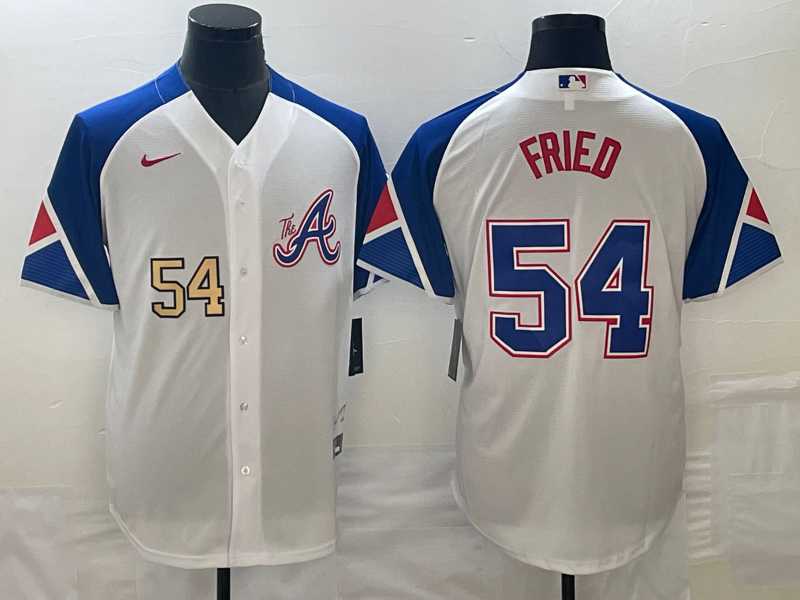 Men's Atlanta Braves #54 Max Fried Number White 2023 City Connect Cool Base Stitched Jersey,We sell and wholesale Men's Atlanta Braves #54 Max Fried Number White 2023 City Connect Cool Base Stitched Jersey on line form chian!