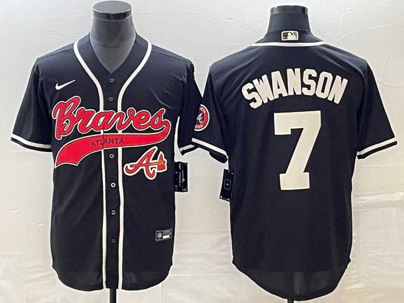 Men's Atlanta Braves #7 Dansby Swanson Black Cool Base Stitched Baseball Jersey,We sell and wholesale Men's Atlanta Braves #7 Dansby Swanson Black Cool Base Stitched Baseball Jersey on line form chian!