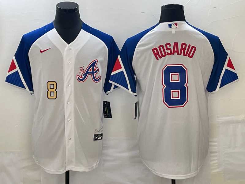 Men's Atlanta Braves #8 Eddie Rosario Number White 2023 City Connect Cool Base Stitched Jerseys,We sell and wholesale Men's Atlanta Braves #8 Eddie Rosario Number White 2023 City Connect Cool Base Stitched Jerseys on line form chian!