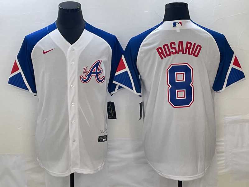 Men's Atlanta Braves #8 Eddie Rosario White 2023 City Connect Cool Base Stitched Jersey,We sell and wholesale Men's Atlanta Braves #8 Eddie Rosario White 2023 City Connect Cool Base Stitched Jersey on line form chian!
