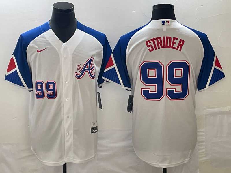 Men's Atlanta Braves #99 Spencer Strider Number White 2023 City Connect Cool Base Jerseys,We sell and wholesale Men's Atlanta Braves #99 Spencer Strider Number White 2023 City Connect Cool Base Jerseys on line form chian!