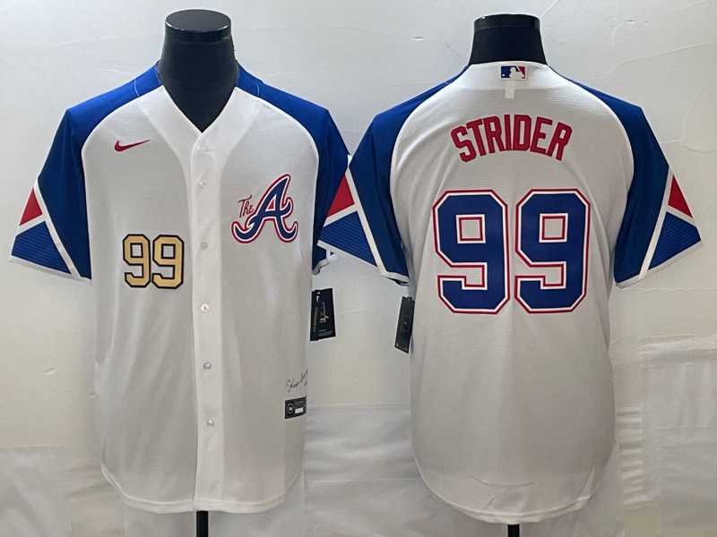 Men's Atlanta Braves #99 Spencer Strider Number White 2023 City Connect Cool Base Stitched Jersey,We sell and wholesale Men's Atlanta Braves #99 Spencer Strider Number White 2023 City Connect Cool Base Stitched Jersey on line form chian!