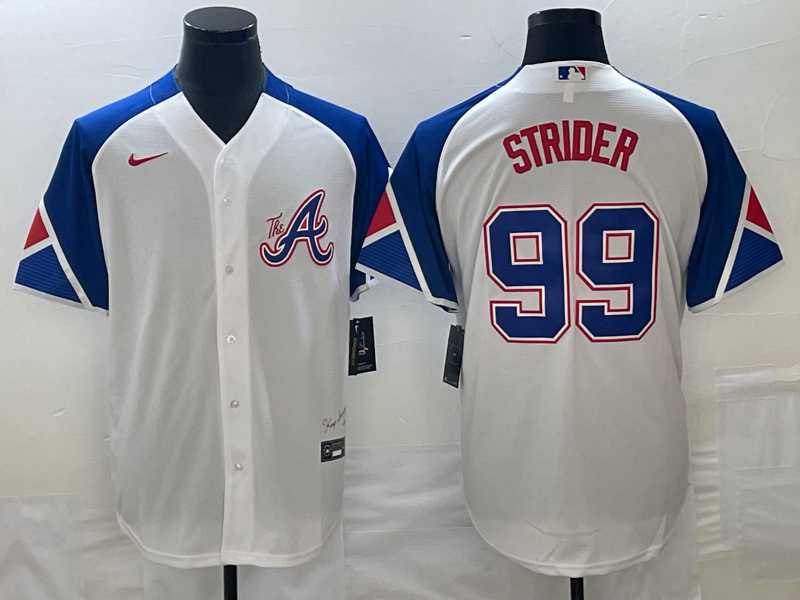 Men's Atlanta Braves #99 Spencer Strider White 2023 City Connect Cool Base Stitched Jersey,We sell and wholesale Men's Atlanta Braves #99 Spencer Strider White 2023 City Connect Cool Base Stitched Jersey on line form chian!