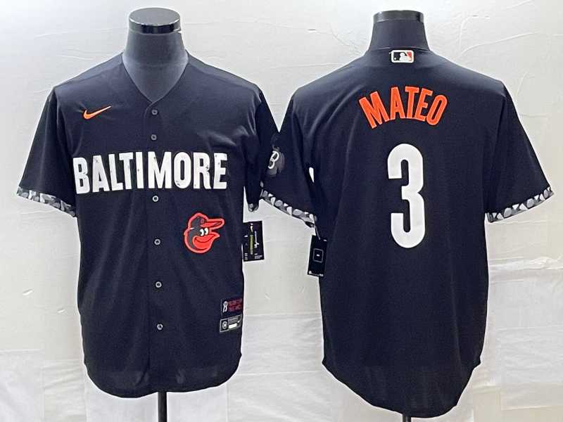 Men's Baltimore Orioles #3 Jorge Mateo Black 2023 City Connect Cool Base Stitched Jerseys,We sell and wholesale Men's Baltimore Orioles #3 Jorge Mateo Black 2023 City Connect Cool Base Stitched Jerseys on line form chian!