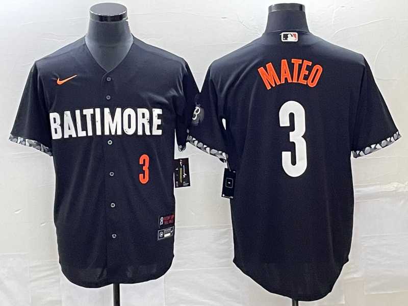 Men's Baltimore Orioles #3 Jorge Mateo Number Black 2023 City Connect Cool Base Stitched MLB Jerseys,We sell and wholesale Men's Baltimore Orioles #3 Jorge Mateo Number Black 2023 City Connect Cool Base Stitched MLB Jerseys on line form chian!