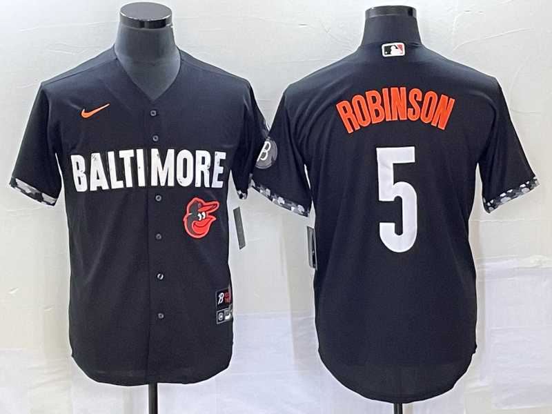 Men's Baltimore Orioles #5 Brooks Robinson Black 2023 City Connect Cool Base Stitched Jerseys,We sell and wholesale Men's Baltimore Orioles #5 Brooks Robinson Black 2023 City Connect Cool Base Stitched Jerseys on line form chian!