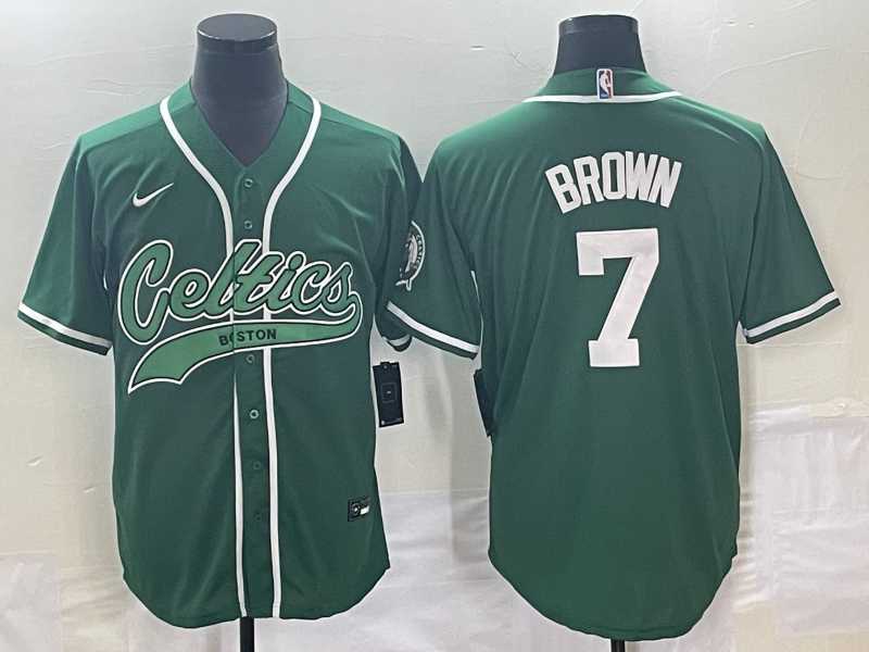Men's Boston Celtics #7 Jaylen Brown Green With Patch Stitched Baseball Jersey,We sell and wholesale Men's Boston Celtics #7 Jaylen Brown Green With Patch Stitched Baseball Jersey on line form chian!