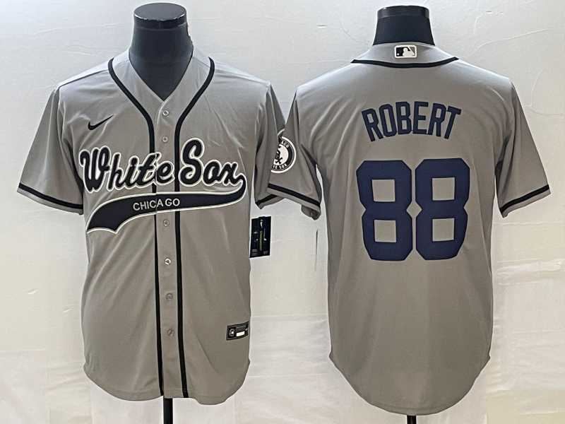 Men's Chicago White Sox #88 Luis Robert Grey Cool Base Stitched Baseball Jersey,We sell and wholesale Men's Chicago White Sox #88 Luis Robert Grey Cool Base Stitched Baseball Jersey on line form chian!
