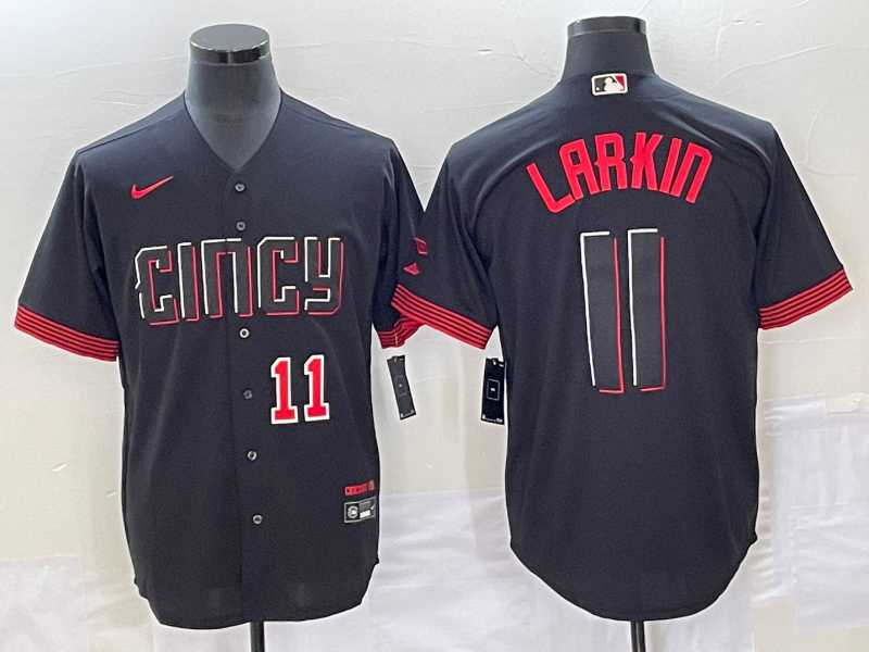 Men's Cincinnati Reds #11 Barry Larkin Number Black 2023 City Connect Cool Base Stitched Jersey,We sell and wholesale Men's Cincinnati Reds #11 Barry Larkin Number Black 2023 City Connect Cool Base Stitched Jersey on line form chian!