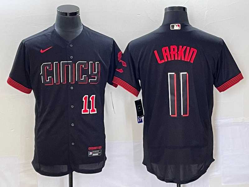 Men's Cincinnati Reds #11 Barry Larkin Number Black 2023 City Connect Flex Base Stitched MLB Jerseys,We sell and wholesale Men's Cincinnati Reds #11 Barry Larkin Number Black 2023 City Connect Flex Base Stitched MLB Jerseys on line form chian!