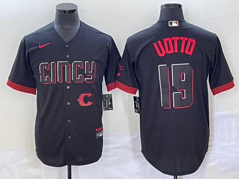 Men's Cincinnati Reds #19 Joey Votto Black 2023 City Connect Cool Base Stitched Jersey,We sell and wholesale Men's Cincinnati Reds #19 Joey Votto Black 2023 City Connect Cool Base Stitched Jersey on line form chian!