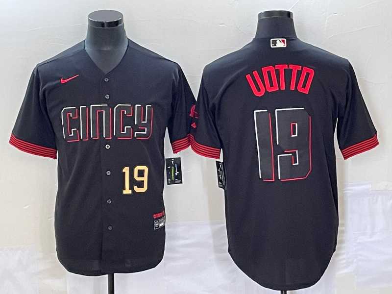 Men's Cincinnati Reds #19 Joey Votto Number Black 2023 City Connect Cool Base Stitched Jersey,We sell and wholesale Men's Cincinnati Reds #19 Joey Votto Number Black 2023 City Connect Cool Base Stitched Jersey on line form chian!