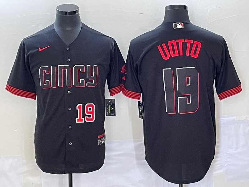Men's Cincinnati Reds #19 Joey Votto Number Black 2023 City Connect Cool Base Stitched Jerseys,We sell and wholesale Men's Cincinnati Reds #19 Joey Votto Number Black 2023 City Connect Cool Base Stitched Jerseys on line form chian!