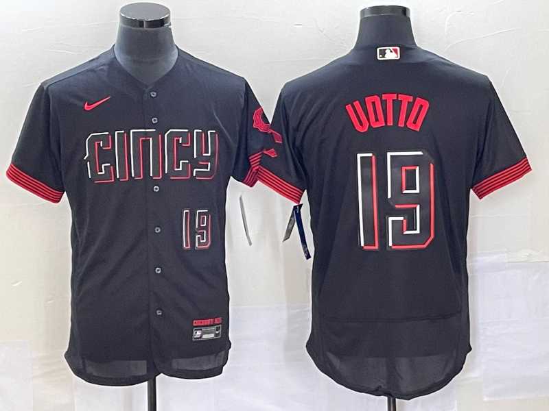 Men's Cincinnati Reds #19 Joey Votto Number Black 2023 City Connect Flex Base Stitched MLB Jerseys,We sell and wholesale Men's Cincinnati Reds #19 Joey Votto Number Black 2023 City Connect Flex Base Stitched MLB Jerseys on line form chian!
