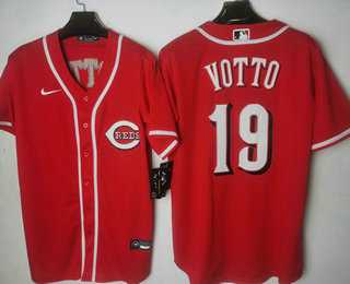 Men's Cincinnati Reds #19 Joey Votto Red Stitched MLB Cool Base Nike Jersey,We sell and wholesale Men's Cincinnati Reds #19 Joey Votto Red Stitched MLB Cool Base Nike Jersey on line form chian!