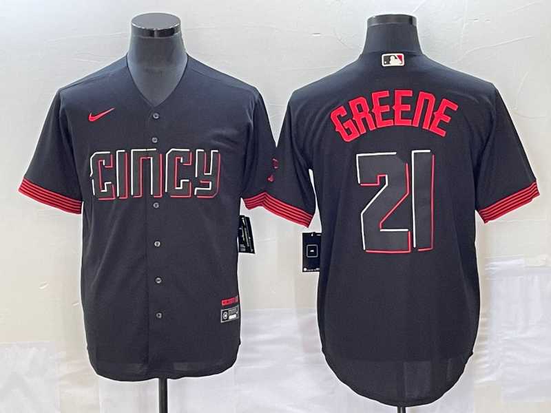 Men's Cincinnati Reds #21 Hunter Greene Black 2023 City Connect Cool Base Stitched Jerseys,We sell and wholesale Men's Cincinnati Reds #21 Hunter Greene Black 2023 City Connect Cool Base Stitched Jerseys on line form chian!