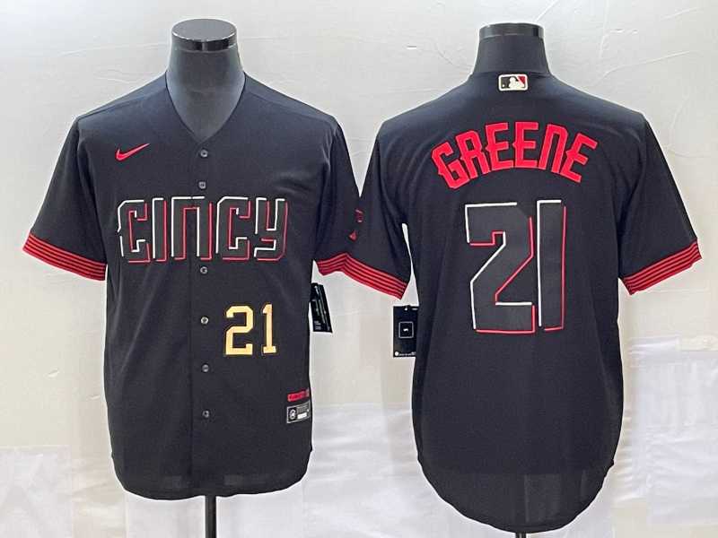 Men's Cincinnati Reds #21 Hunter Greene Number Black 2023 City Connect Cool Base Stitched Jersey,We sell and wholesale Men's Cincinnati Reds #21 Hunter Greene Number Black 2023 City Connect Cool Base Stitched Jersey on line form chian!