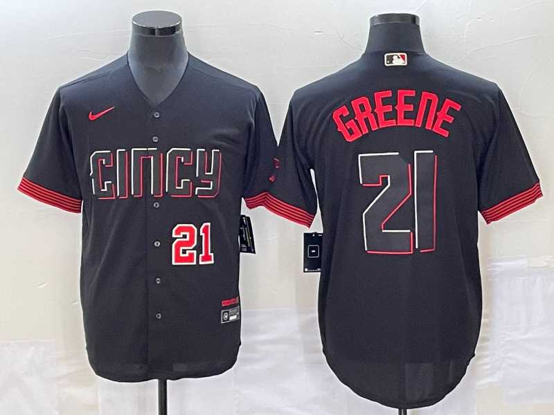 Men's Cincinnati Reds #21 Hunter Greene Number Black 2023 City Connect Cool Base Stitched Jerseys,We sell and wholesale Men's Cincinnati Reds #21 Hunter Greene Number Black 2023 City Connect Cool Base Stitched Jerseys on line form chian!