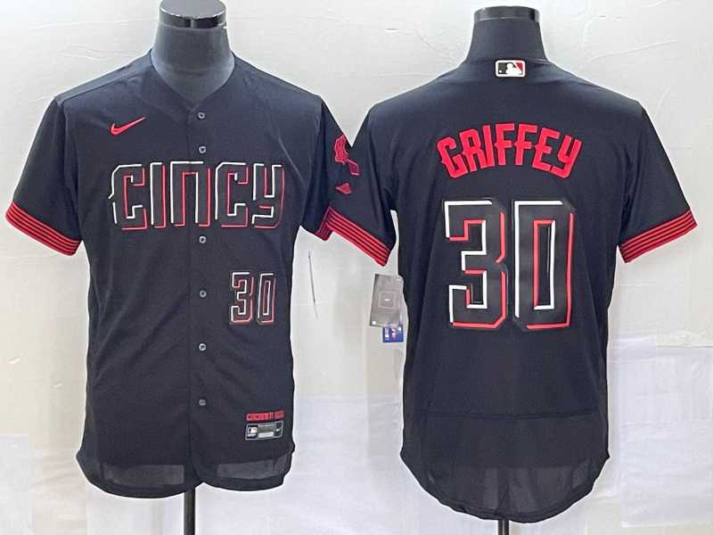 Men's Cincinnati Reds #30 Ken Griffey Jr Number Black 2023 City Connect Flex Base Stitched MLB Jerseys,We sell and wholesale Men's Cincinnati Reds #30 Ken Griffey Jr Number Black 2023 City Connect Flex Base Stitched MLB Jerseys on line form chian!