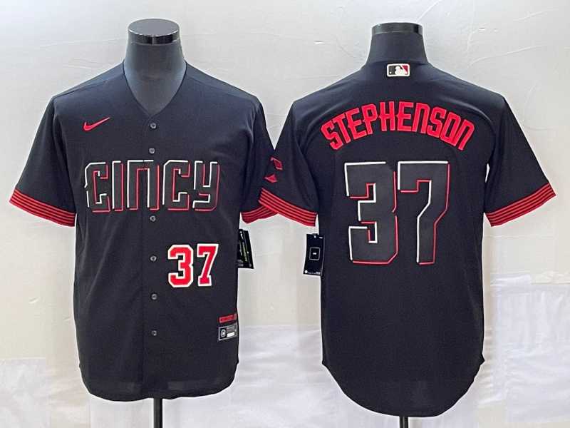 Men's Cincinnati Reds #37 Tyler Stephenson Number Black 2023 City Connect Cool Base Stitched Jerseys,We sell and wholesale Men's Cincinnati Reds #37 Tyler Stephenson Number Black 2023 City Connect Cool Base Stitched Jerseys on line form chian!