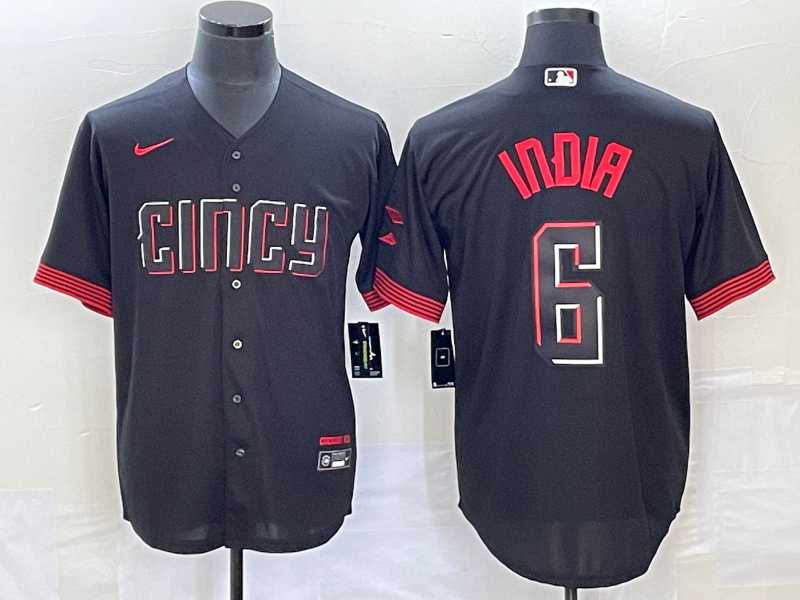 Men's Cincinnati Reds #6 Jonathan India Black 2023 City Connect With Patch Stitched Jersey,We sell and wholesale Men's Cincinnati Reds #6 Jonathan India Black 2023 City Connect With Patch Stitched Jersey on line form chian!