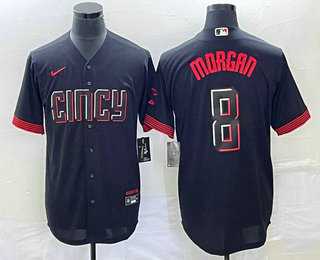 Men's Cincinnati Reds #8 Joe Morgan Black 2023 City Connect Cool Base Stitched Jerseys,We sell and wholesale Men's Cincinnati Reds #8 Joe Morgan Black 2023 City Connect Cool Base Stitched Jerseys on line form chian!