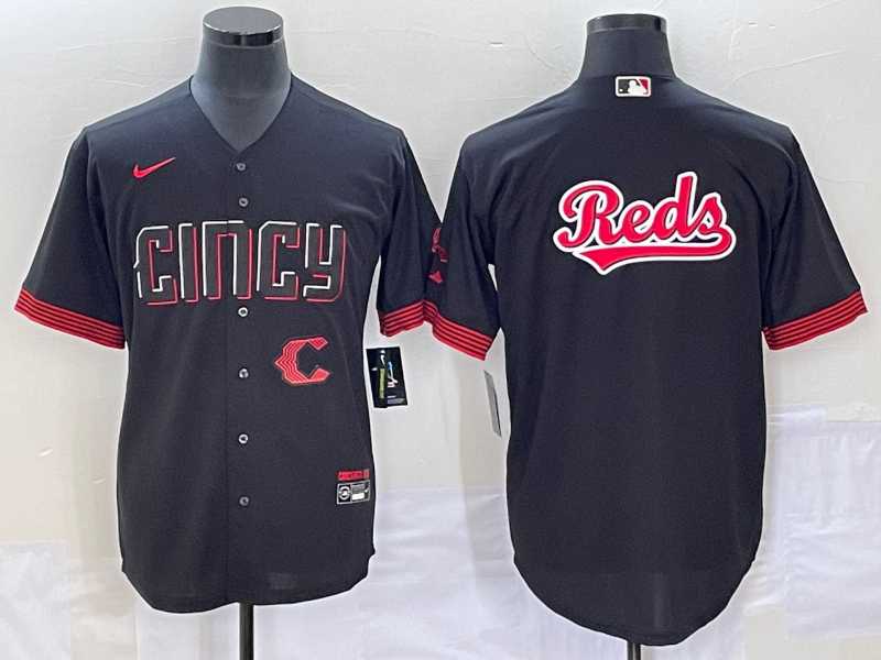 Men's Cincinnati Reds Big Logo Black 2023 City Connect Cool Base Stitched Jersey,We sell and wholesale Men's Cincinnati Reds Big Logo Black 2023 City Connect Cool Base Stitched Jersey on line form chian!