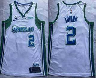 Men's Dallas Mavericks #2 Kyrie Irving White With 6 Patch Nike 2022 City Edition Swingman Stitched Jersey,We sell and wholesale Men's Dallas Mavericks #2 Kyrie Irving White With 6 Patch Nike 2022 City Edition Swingman Stitched Jersey on line form chian!