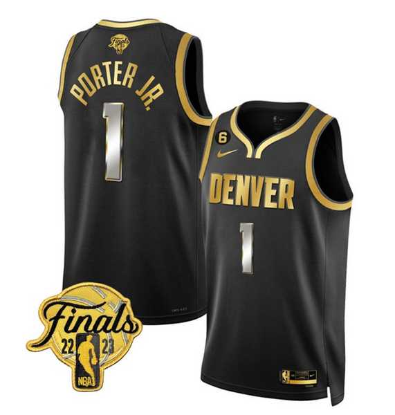 Men's Denver Nuggets #1 Michael Porter Jr. Black 2023 Finals Collection With NO.6 Patch Stitched Basketball Jersey Dzhi,We sell and wholesale Men's Denver Nuggets #1 Michael Porter Jr. Black 2023 Finals Collection With NO.6 Patch Stitched Basketball Jersey Dzhi on line form chian!