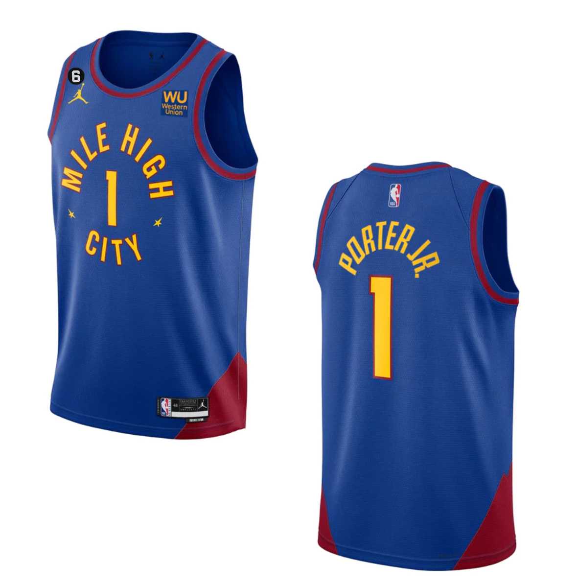 Men's Denver Nuggets #1 Michael Porter Jr. Blue 2022-23 Statement Edition With NO.6 PatchStitched Jersey Dzhi,We sell and wholesale Men's Denver Nuggets #1 Michael Porter Jr. Blue 2022-23 Statement Edition With NO.6 PatchStitched Jersey Dzhi on line form chian!