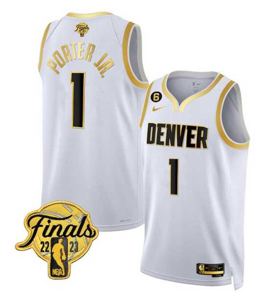 Men's Denver Nuggets #1 Michael Porter Jr. White 2023 Finals Collection With NO.6 Patch Stitched Basketball Jersey Dzhi,We sell and wholesale Men's Denver Nuggets #1 Michael Porter Jr. White 2023 Finals Collection With NO.6 Patch Stitched Basketball Jersey Dzhi on line form chian!