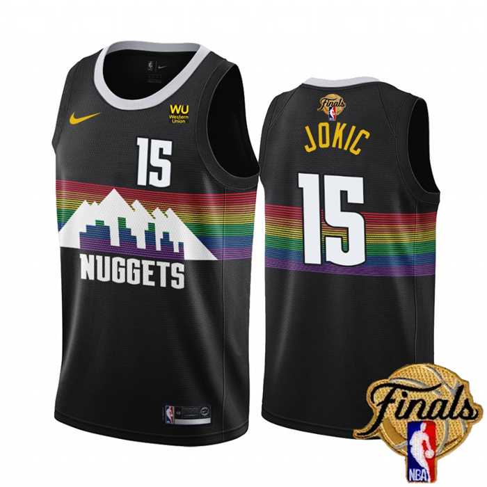 Men's Denver Nuggets #15 Nikola Jokic Black 2023 Finals City Edition Stitched Basketball Jersey Dzhi,We sell and wholesale Men's Denver Nuggets #15 Nikola Jokic Black 2023 Finals City Edition Stitched Basketball Jersey Dzhi on line form chian!
