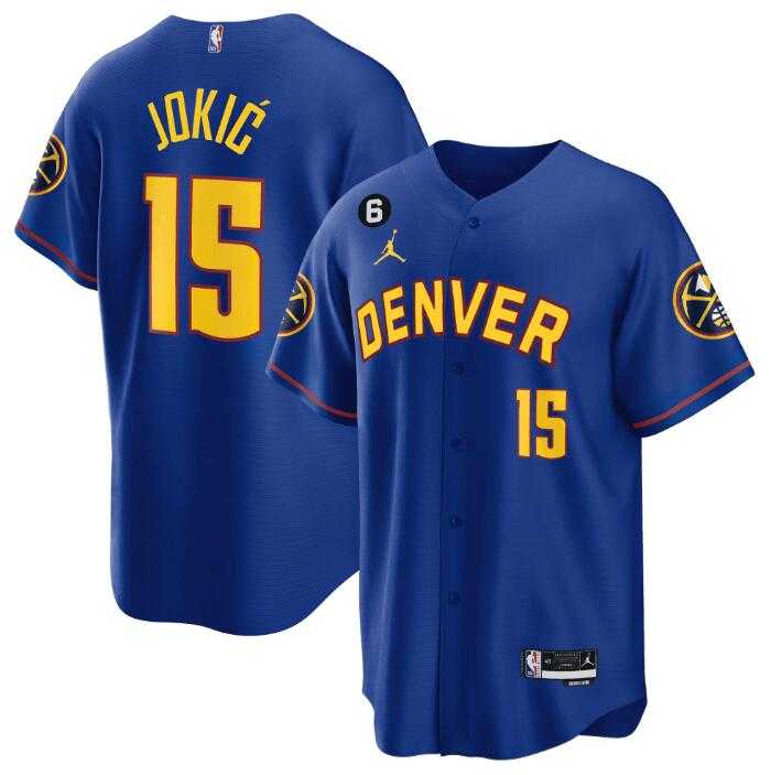 Men's Denver Nuggets #15 Nikola Jokic Blue With No.6 Patch Stitched Jersey Dzhi,We sell and wholesale Men's Denver Nuggets #15 Nikola Jokic Blue With No.6 Patch Stitched Jersey Dzhi on line form chian!