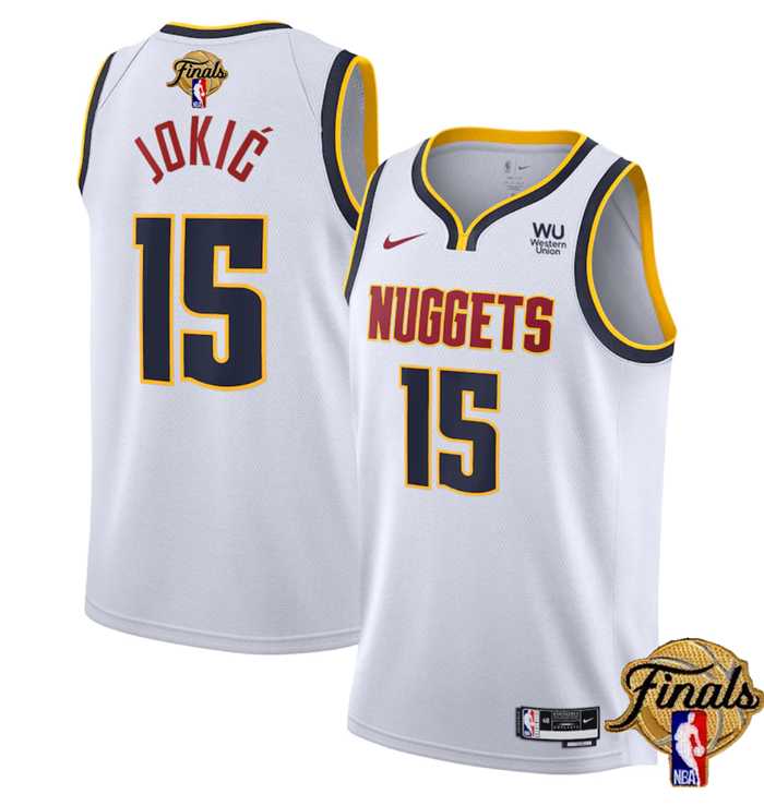 Men's Denver Nuggets #15 Nikola Jokic White 2023 Finals Association Edition Stitched Basketball Jersey Dzhi,We sell and wholesale Men's Denver Nuggets #15 Nikola Jokic White 2023 Finals Association Edition Stitched Basketball Jersey Dzhi on line form chian!