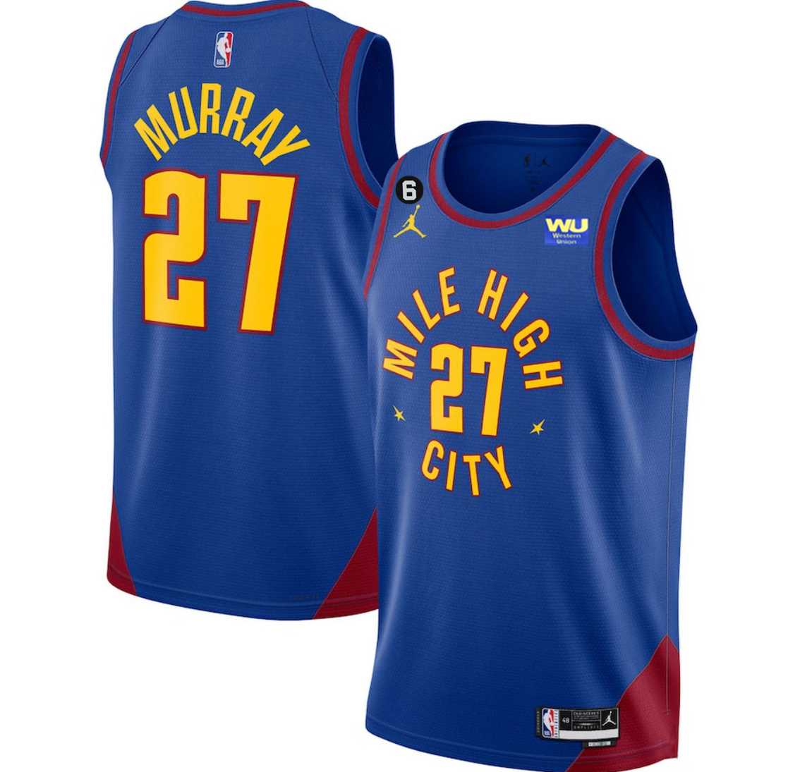 Men's Denver Nuggets #27 Jamal Murray Blue 2022-23 Statement Edition With NO.6 Patch Stitched Jersey Dzhi,We sell and wholesale Men's Denver Nuggets #27 Jamal Murray Blue 2022-23 Statement Edition With NO.6 Patch Stitched Jersey Dzhi on line form chian!