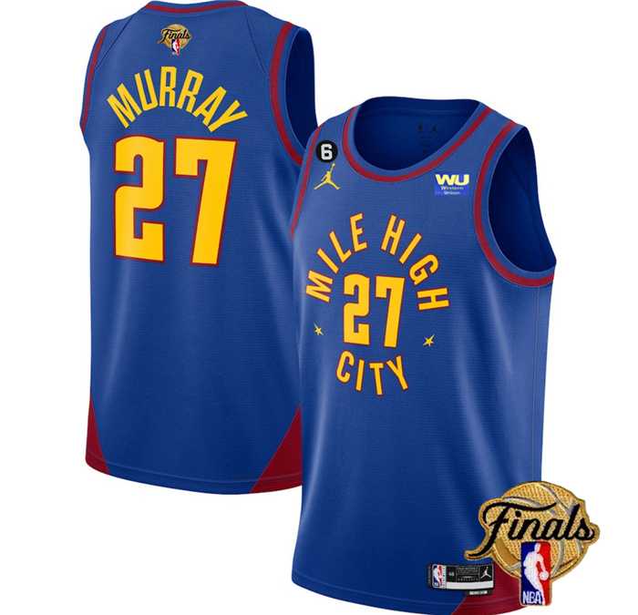 Men's Denver Nuggets #27 Jamal Murray Blue 2023 Finals Statement Edition With NO.6 Patch Stitched Basketball Jersey Dzhi,We sell and wholesale Men's Denver Nuggets #27 Jamal Murray Blue 2023 Finals Statement Edition With NO.6 Patch Stitched Basketball Jersey Dzhi on line form chian!