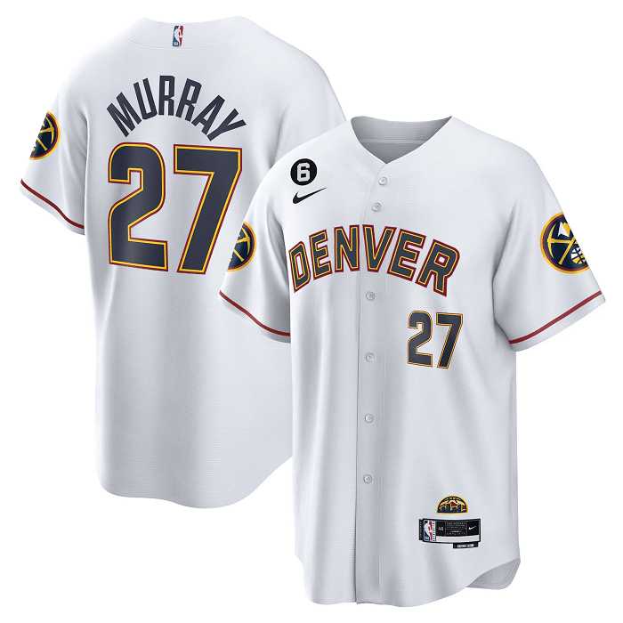 Men's Denver Nuggets #27 Jamal Murray White With No.6 Patch Cool Base Stitched Jersey Dzhi,We sell and wholesale Men's Denver Nuggets #27 Jamal Murray White With No.6 Patch Cool Base Stitched Jersey Dzhi on line form chian!