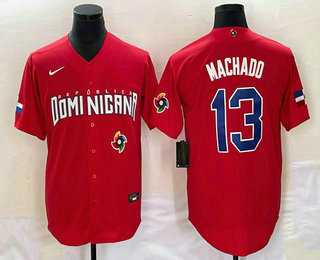 Men's Dominican Republic Baseball #13 Manny Machado 2023 Red World Classic Stitched Jersey,We sell and wholesale Men's Dominican Republic Baseball #13 Manny Machado 2023 Red World Classic Stitched Jersey on line form chian!