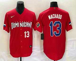 Men's Dominican Republic Baseball #13 Manny Machado Number 2023 Red World Classic Stitched Jersey,We sell and wholesale Men's Dominican Republic Baseball #13 Manny Machado Number 2023 Red World Classic Stitched Jersey on line form chian!
