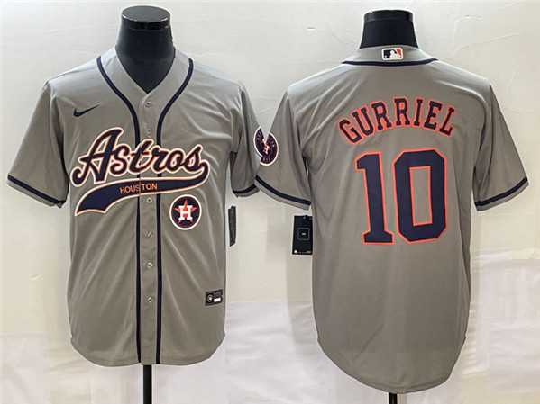 Men's Houston Astros #10 GrayYuli Gurriel Gray With Patch Cool Base Stitched Baseball Jersey,We sell and wholesale Men's Houston Astros #10 GrayYuli Gurriel Gray With Patch Cool Base Stitched Baseball Jersey on line form chian!