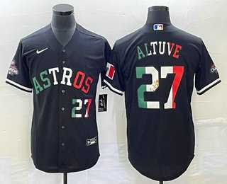 Men's Houston Astros #27 Jose Altuve Number Mexico Black Cool Base Stitched Baseball Jersey,We sell and wholesale Men's Houston Astros #27 Jose Altuve Number Mexico Black Cool Base Stitched Baseball Jersey on line form chian!