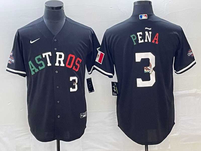 Men's Houston Astros #3 Jeremy Pena Number Mexico Black Cool Base Stitched Baseball Jersey,We sell and wholesale Men's Houston Astros #3 Jeremy Pena Number Mexico Black Cool Base Stitched Baseball Jersey on line form chian!