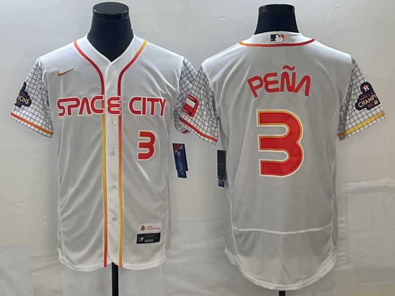 Men's Houston Astros #3 Jeremy Pena Number White 2023 City Connect Flex Base Stitched Jersey,We sell and wholesale Men's Houston Astros #3 Jeremy Pena Number White 2023 City Connect Flex Base Stitched Jersey on line form chian!