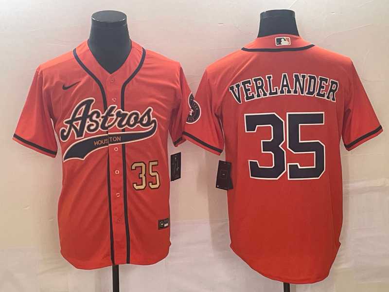 Men's Houston Astros #35 Justin Verlander Number Orange With Patch Cool Base Stitched Baseball Jersey,We sell and wholesale Men's Houston Astros #35 Justin Verlander Number Orange With Patch Cool Base Stitched Baseball Jersey on line form chian!