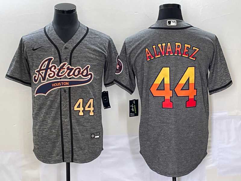 Men's Houston Astros #44 Yordan Alvarez Number Grey Gridiron Cool Base Stitched Baseball Jersey,We sell and wholesale Men's Houston Astros #44 Yordan Alvarez Number Grey Gridiron Cool Base Stitched Baseball Jersey on line form chian!