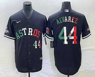 Men's Houston Astros #44 Yordan Alvarez Number Mexico Black Cool Base Stitched Baseball Jersey,We sell and wholesale Men's Houston Astros #44 Yordan Alvarez Number Mexico Black Cool Base Stitched Baseball Jersey on line form chian!