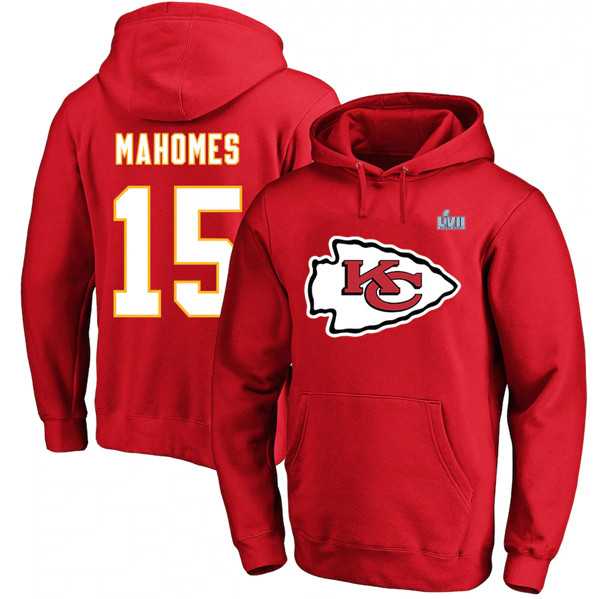 Men's Kansas City Chiefs #15 Patrick Mahomes Red Super Bowl LVII Big & Tall Name & Number Pullover Hoodie,We sell and wholesale Men's Kansas City Chiefs #15 Patrick Mahomes Red Super Bowl LVII Big & Tall Name & Number Pullover Hoodie on line form chian!