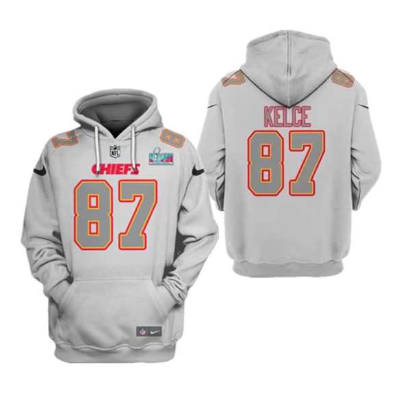 Men's Kansas City Chiefs #87 Travis Kelce Gray Super Bowl LVII Pullover Hoodie,We sell and wholesale Men's Kansas City Chiefs #87 Travis Kelce Gray Super Bowl LVII Pullover Hoodie on line form chian!
